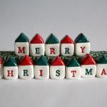 Custom MERRY CHRISTMAS Village - Miniature Houses